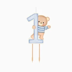 1 Års Bjørn Kagelys Blå
